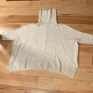 Loft cowl neck sweater, black speckles, XS